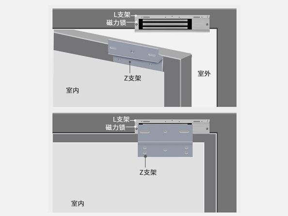 真地门禁磁力锁ZL支架