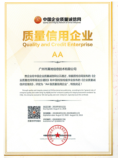 质量信用企业证书